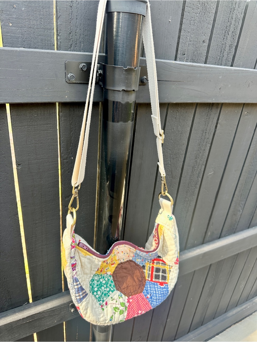 Handmade from Vintage Quilt Patchwork Crossbody/Bumbag cottage core - Picture 5 of 15